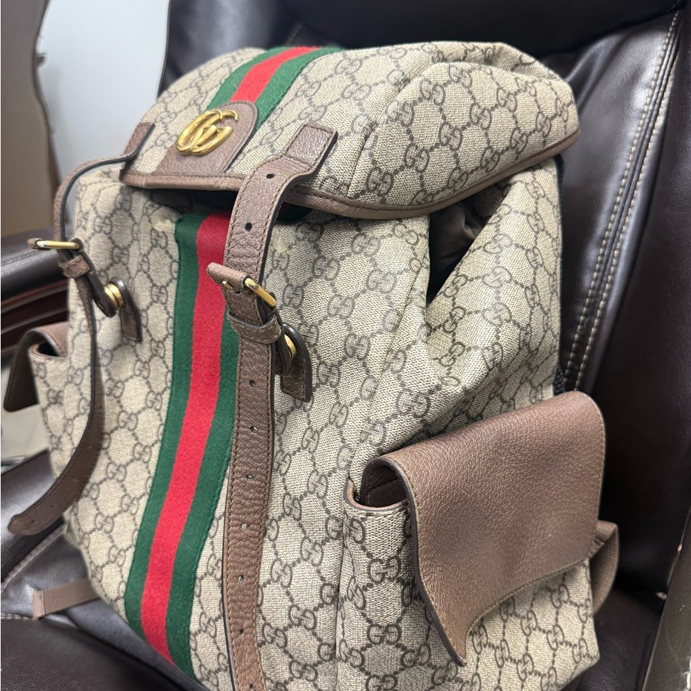 Gucci Beige and Brown Men's Backpack
